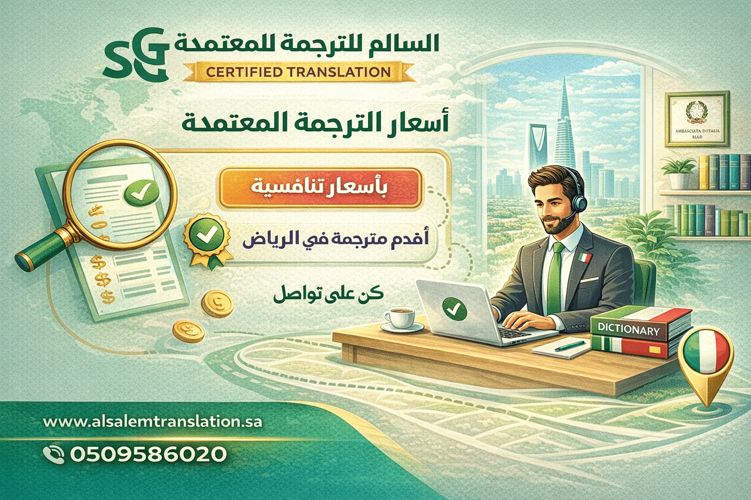 أسعار الترجمة المعتمدة