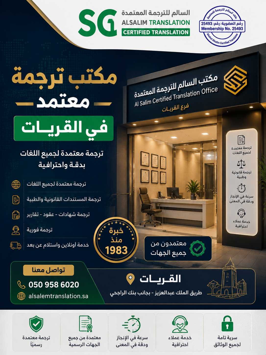 مكتب ترجمة معتمد في القريات 1