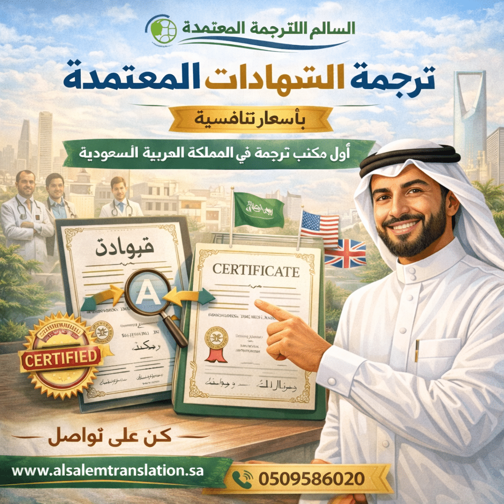 ترجمة الشهادات المعتمدة