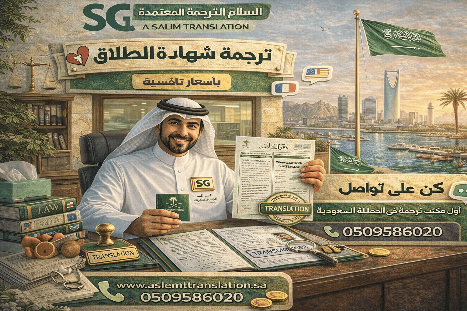 ترجمة شهادة الطلاق