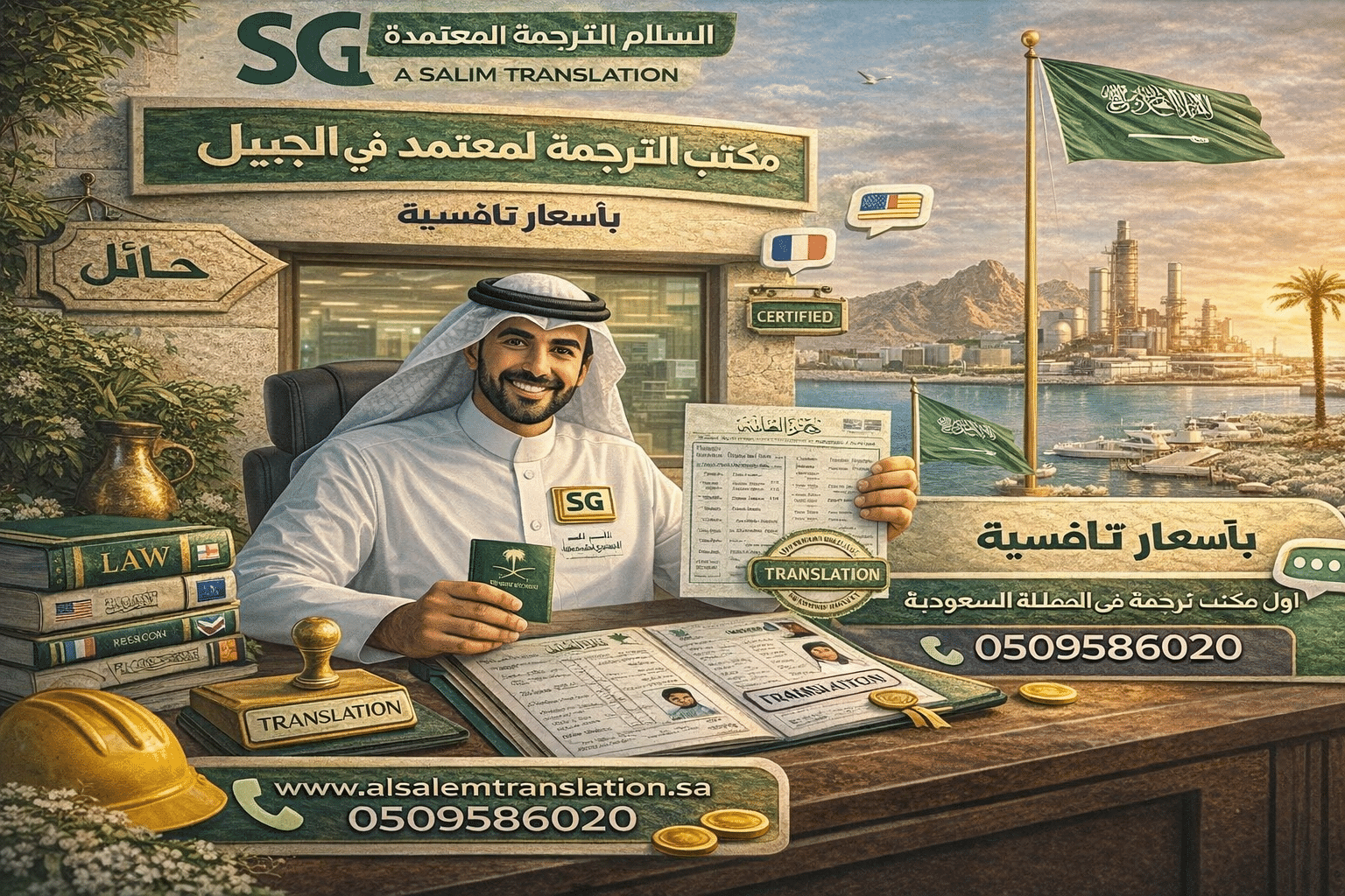 مكتب ترجمة معتمد في الجبيل