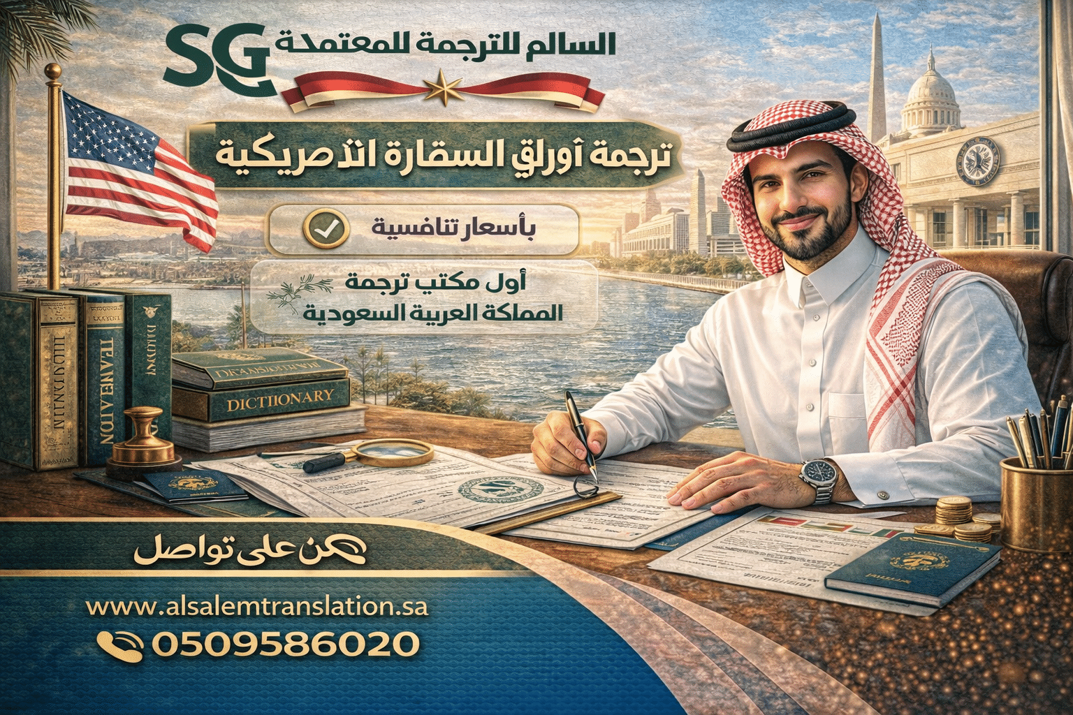 مكتب ترجمة معتمد السفارة الأمريكية