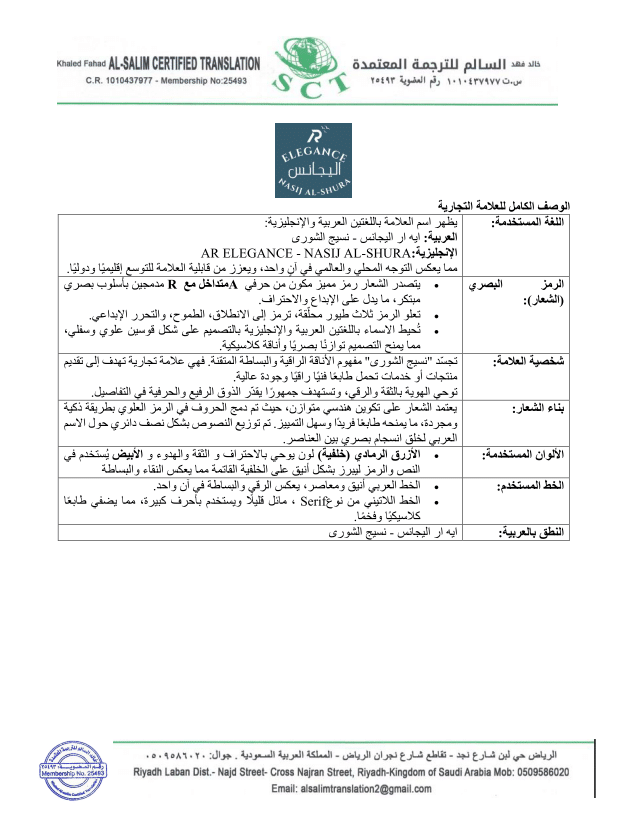 نموذج على ترجمة العلامة التجارية