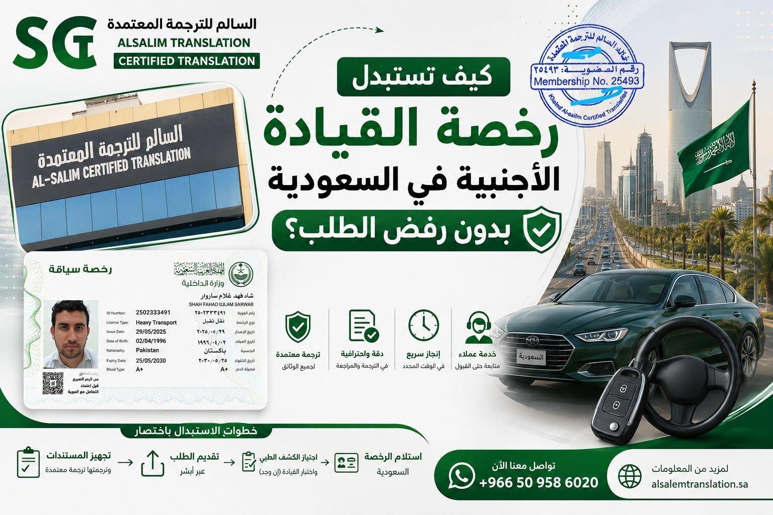 المستندات المطلوبة لاستبدال رخصة القيادة الأجنبية في السعودية